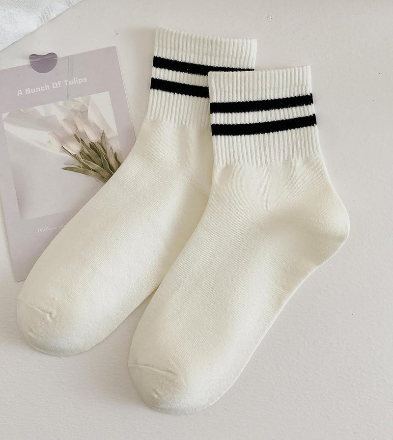 Arukora Store Women's Polka Dot & Striped Crew Cute Ankle Socks Size 5-9 - Image 3